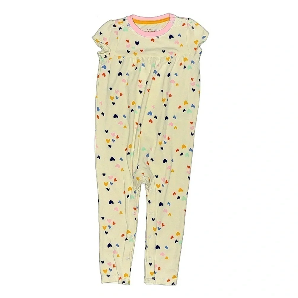 New cat & jack short sleeve heart print romper one piece baby girl 18 m